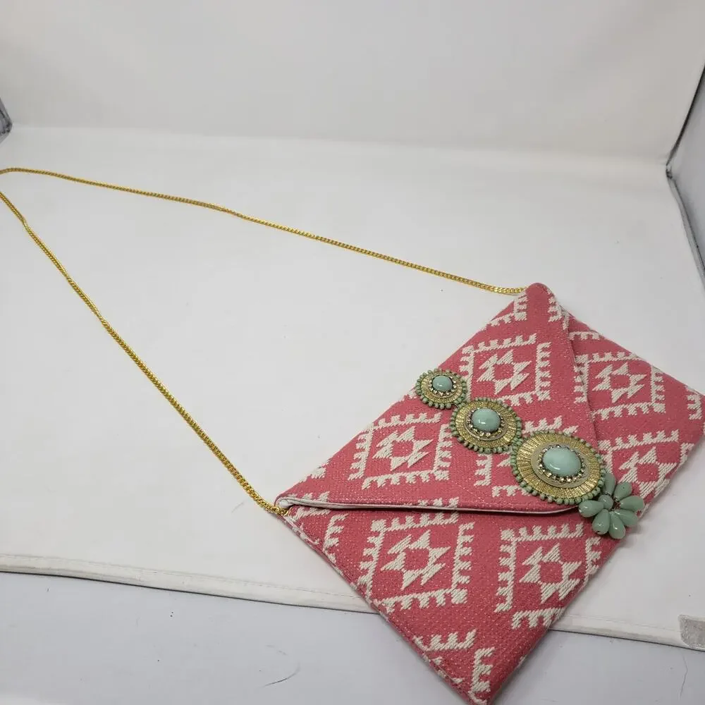 Shoulder Bag Bead and Metal Accent Gold Chain Strap - Picture 2 of 6